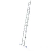 Werner Schiebeleiter 2x12 Sprossen – Aluminium – 5,96 m ausgefahren – 6,82 m Arbeitshöhe – 150 kg Tragfähigkeit