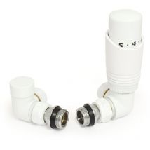 West - Delta Corner trv Thermostatic Radiator Valve and Lockshield - White