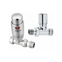 West - Elegance trv Thermostatic Radiator Valve and Lockshield Straight Chrome