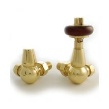 West - Eton Traditional Corner Manual Radiator Valve and Lockshield - Brass