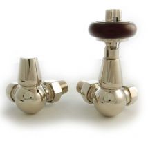 West - Eton Traditional Corner Manual Radiator Valve and Lockshield - Nickel