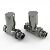 West - Milan Straight Radiator Valves Pair - Black Nickel