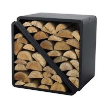 Westmann - acier Étagère à bois de cheminée Stockage de bois noir