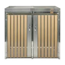 Westmann - Coffre pour poubelles en acier inoxydable pour 2