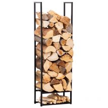 Stahl Kaminholzregal Porthos Schwarz 40x20x120 cm - Westmann