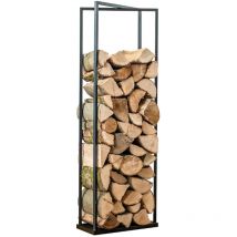 Stahl Kaminholzregal Xavier Schwarz 40x20x120 cm - Westmann