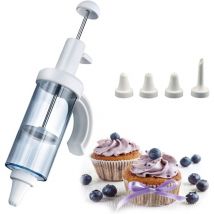 Westmark - Siringa Per Dolci e Donut, Con 5 Beccucci, Capacità: 180 Ml, Plastica/Acciaio Inox, 31162260, Trasparente - Bianco