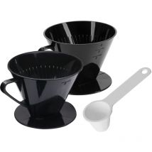 Set per Caffè da 3 Pezzi, 2 Filtri per Caffè Misura 2 e Misura 4 + Cucchiaio Dosa-Caffè, Plastica, Nero/Bianco, 244422E7 - Westmark