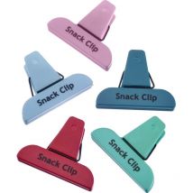 Westmark - 52172270 Clip per sacchetti snack in plastica, freschi, colori assortiti, confezione da 5