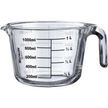 Misuratore, capacità di riempimento: 1 l, adatto al forno, microonde, congelatore, vetro borosilicato, trasparente/nero 30632260 - Westmark