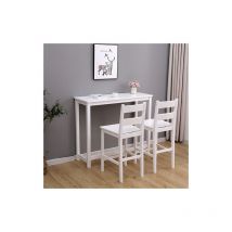 Bar Table and 2 Stools Set WW-BTS02 White - Westwood