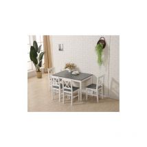 WestWood Dining Table With 4 Chair Wood FH-DS03 Grey