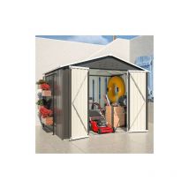 KMS - birchtree Garden Shed Metal Apex Roof 8FT x 6FT Outdoor Storage With Free Foundation Anthracite White