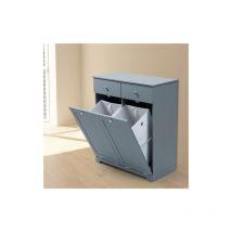 WestWood Laundry Kitchen Trash Cabinet with 2 Laundry Bags Tilt-Out Drawers Grey