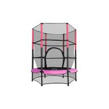 KMS - galactica Children's Mini Trampoline With Safety Net – 4.5FT Kids Rebounder Pink