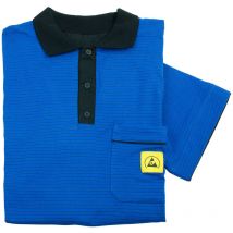Wetec - ESD-Polo-Shirt light, mit schwarzem Kragen, Größe 3XL, blau