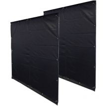 Wetterschutz Set Front und Rückwand für Kaminholzunterstand 143x70x185cm pvc Schwarz