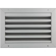 Lüftungsgitter für Außen eckig zum Einbauen 295x195 mm mit Insektengitter silber - Upmann