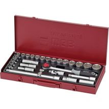 Steckschlüssel-Satz No. 3880 1/2' vierkant mit Umschaltknarre 29-teilig - WGB