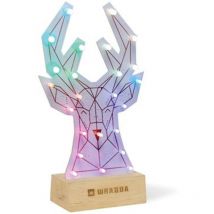 Whadda - Löt- und Programmierbausatz, XL-Platine, Poly Rentier, mit Holzhalter, Bildungs- und kreatives MINT-Bausatz