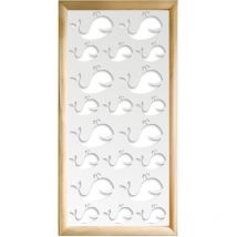 Whale - Moduli Decorativi in Legno e pvc - Misura: 47x94 cm - Colore: bianco