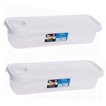 Wham Cuisine Clear/Ice White Food Box & Lid 1.2 Litre