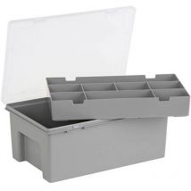 Wham Organiser Box 3.04.01 29cm with 8 Division Removable Tray Soft Grey/Clear