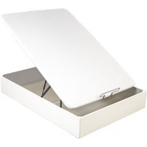 Canapé Abatible Storage Bed, What The Sleep, Tapa 3D, Montaje y Retirada Usado Incluido, 2 esquinas Redondeadas, Alta Durabilidad, Blanco 150x200