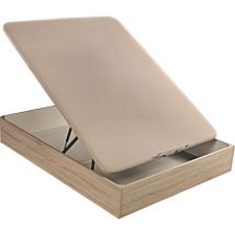Canapé Abatible Storage Bed, What The Sleep, Tapa 3D, Montaje y Retirada Usado Incluido, 2 esquinas Redondeadas, Alta Durabilidad, Natural 120x190