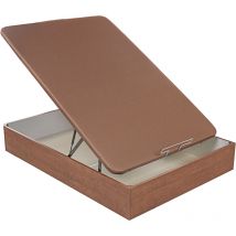 Canapé Abatible Storage Bed, What The Sleep, Tapa 3D, Montaje y Retirada Usado Incluido, 2 esquinas Redondeadas, Alta Durabilidad, Cerezo 140x190