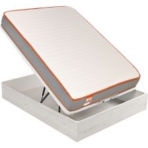 Pack SOUL What the Sleep, Colchón Sostenible HR con Visco + Canapé Glaciar Gran Capacidad, Entrega, Montaje y Retirada de Usado Incluida 90x190