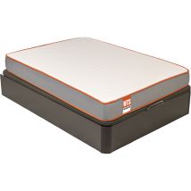 Pack soul What the Sleep, Colchón Sostenible hr con Visco + Canapé Wengué Gran Capacidad, Entrega, Montaje y Retirada de Usado Incluida 135x190