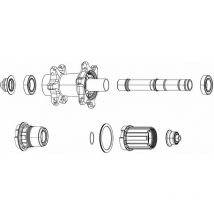 Sram - wheel axle end cap set rear - 12X142 - xdr and 11 speed - ZR1 hubs: 12X142 ZSP8064005