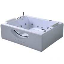 Simba - Whirlpoolbadewanne 178 x 147 cm weiß Doppelpumpe - Bali