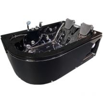 Simba - Whirlpool Tub black 170 x 115 cm for 2 people - Black Varadero