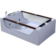 Simba - Whirlpool bathtub 180 x 120 cm white for 2 people - Positano
