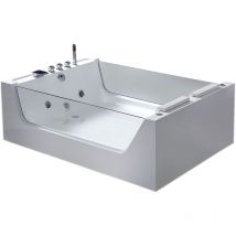 Simba - Whirlpool bathtub with panoramic glass 170 x 120 cm - Iris