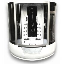 Corner hydromassage bathtub-shower 150 x 150 cm white - Montecarlo