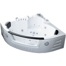 Simba - Whirlpool tub 150 x 150 cm white Double Pump Chromotherapy - Athena