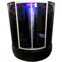 Duschbadewanne Schwarze 130 x 130 cm Chromotherapie - Vienna