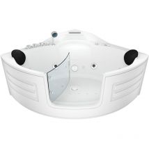 Acquavapore - Whirlpool Pool Badewanne Eckwanne Wanne W70-TH-SC 150x150cm mit Tür Walk-in-Pool aktive Schlauch-Reinigung