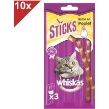 Sticks Friandises riches en poulet pour chat 3x10 - Whiskas