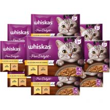 Whiskas - pure delight carne in gelatina 13 confezioni 4 bustine da 85G 52 bustine totali 2 gusto pollo 2 gusto tacchino