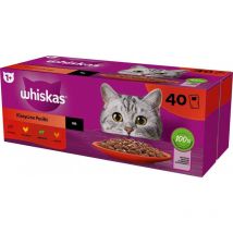 Whiskas - Nourriture humide pour chat adulte 1+ sélection classique en sauce 40 x 85 g Mega Pack (4008429156540)