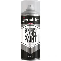 Jenolite - Black - 1 x 400ml Appliance Enamel Paint - Black - (Refresh & Restore Fridges, Freezer, Washing Machines, Etc)