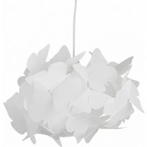 First Choice Lighting - White Butterfly Easy Fit Light Shade - White pp