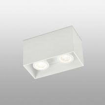 Faro Tecto - 2 Light Square Surface Mounted Downlight White, GU10