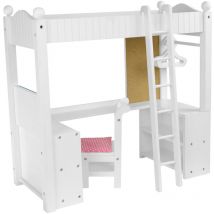 Olivia's Little World Little Princess 18' Doll Wooden Loft-Style Bunk Bed, White