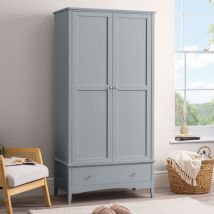 Christow - Ilsington Grey Double Wardrobe with Drawer