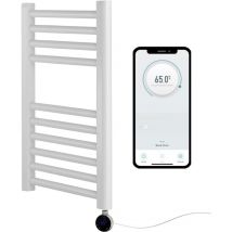 Manissa - York White Electric WiFi Smart Controlled Flat Heated Towel Rail 400mm w x 600mm h
